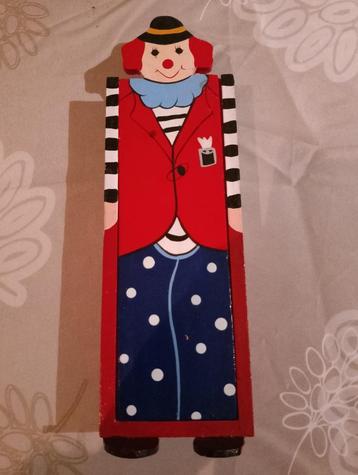 Vintage Houten pennendoos clown beschikbaar voor biedingen