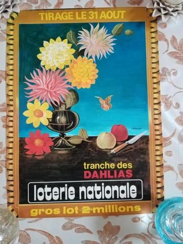 Affiche Loterie nationale Tranche Dahlias beschikbaar voor biedingen