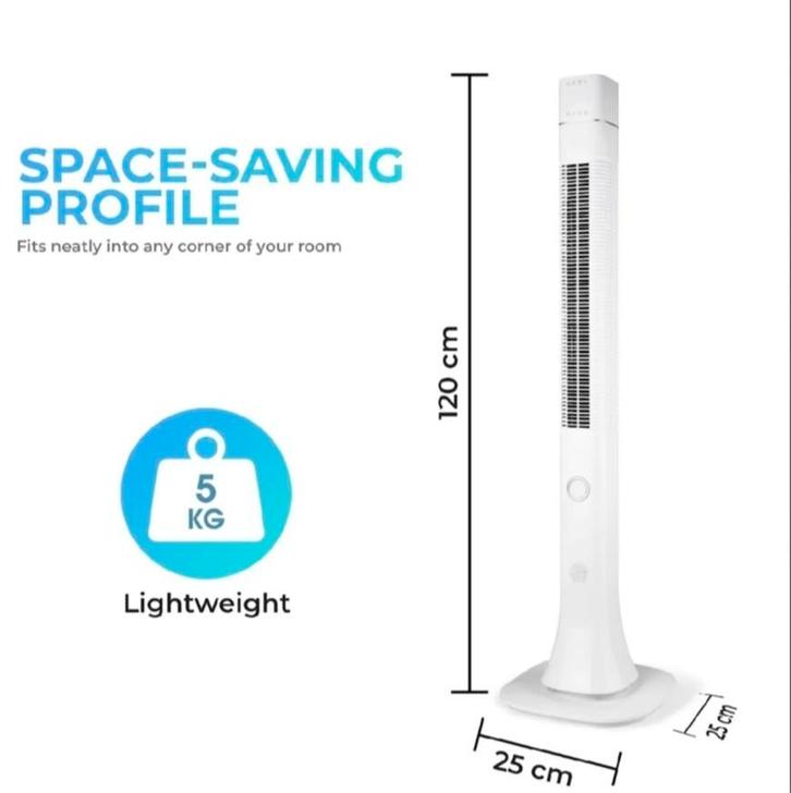 Torenventilator FT-125 3-in-1 – Luchtkoeler & Bevochtiger, Elektronische apparatuur, Ventilatoren, Nieuw, Torenventilator, Ventilator met afstandsbediening