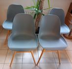 4 lichtgrijze stoelen Albert Kuip, Ophalen, Blauw, Zo goed als nieuw, Vier
