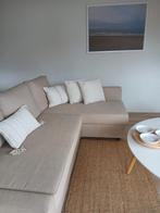 Beau canapé d'angle robuste avec chaise longue, convertible, Maison & Meubles, Enlèvement, Comme neuf, 140 cm