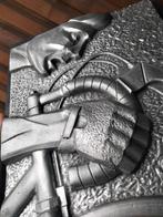 1960s vintage Kubist wandplaque wielrennen cyclist velo, Enlèvement ou Envoi