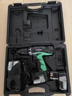 Hitachi Klop- boormachine DV14DCL2, 2 batterijen en lader, Doe-het-zelf en Bouw, Ophalen of Verzenden, Zo goed als nieuw, Boor- en Schroefmachine