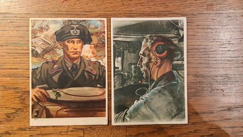 2 cartes postales Panzerfahrer, Collections, Objets militaires | Seconde Guerre mondiale, Enlèvement ou Envoi