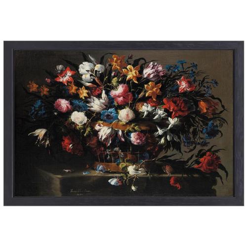 Petit panier à fleurs - toile Juan de Arellano + cadre de cu, Maison & Meubles, Accessoires pour la Maison | Peintures, Dessins & Photos