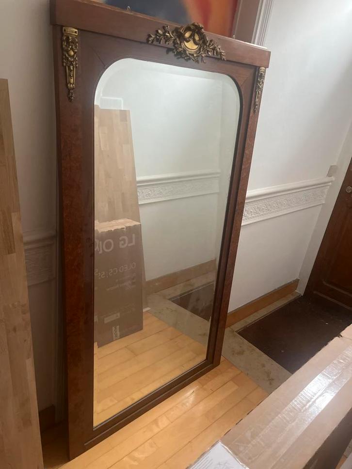 Prachtige spiegel, Antiquités & Art, Antiquités | Miroirs, 100 à 150 cm, 150 à 200 cm, Rectangulaire, Enlèvement