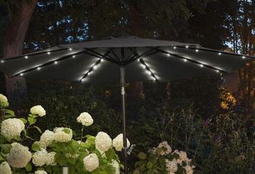 Stokparasol met led licht en ingewerkt in draagarmen deluxe, beschikbaar voor biedingen