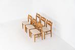 Set van 6 brutalistische vintage stoelen door H. Kjaernulf, Enlèvement
