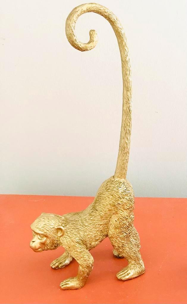 Mooi gouden apenbeeldje. Gemaakt van polyresin, Verzamelen, Beelden en Beeldjes, Nieuw, Dier, Ophalen of Verzenden