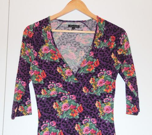 Robe mauve / violet fleurie King Louie S, Kleding | Dames, Jurken, Gedragen, Maat 36 (S), Paars, Ophalen of Verzenden
