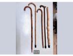 Lot de 5 bâtons de marche anciens - Bâtons de marche en bois, Enlèvement ou Envoi, Comme neuf
