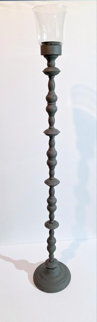 Rustieke grote kaarsenhouder 95cm met beschermglas, Huis en Inrichting, Woonaccessoires | Kandelaars en Kaarsen, Kaars, Ophalen of Verzenden
