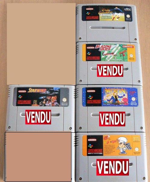 Jeux Super Nintendo, Games en Spelcomputers, Spelcomputers | Nintendo Super NES, Gebruikt, Zonder controller, Met games, Ophalen of Verzenden
