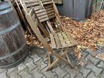 10 houten tuinstoelen inklapbaar, Ophalen, Gebruikt, Hout, Inklapbaar
