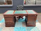 Engelse klassieke Chesterfield Bureau groen inleg, Antiek en Kunst, Ophalen of Verzenden