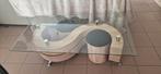 Salontafel met 2 zitjes 130cm x 70cm, Huis en Inrichting, Tafels | Salontafels, Ophalen, Zo goed als nieuw