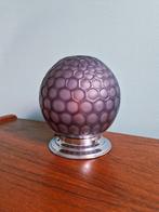 Plafonnier Art Deco en verre alvéolé couleur aubergine, Enlèvement ou Envoi
