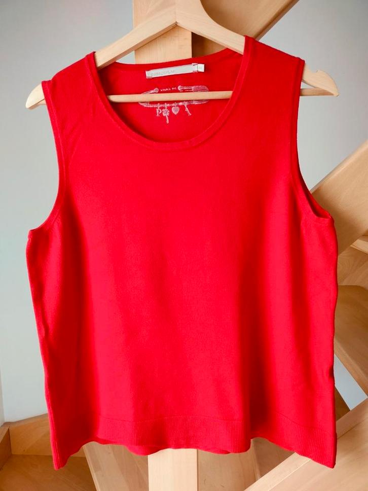 Tricot top Passport maat 44, rood, Kleding | Dames, Topjes, Zo goed als nieuw, Maat 42/44 (L), Rood, Zonder mouw, Ophalen of Verzenden