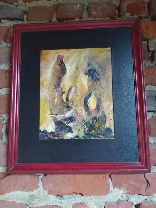 " Warme Gloed " origineel abstract schilderij., Antiek en Kunst, Kunst | Schilderijen | Modern, Ophalen of Verzenden