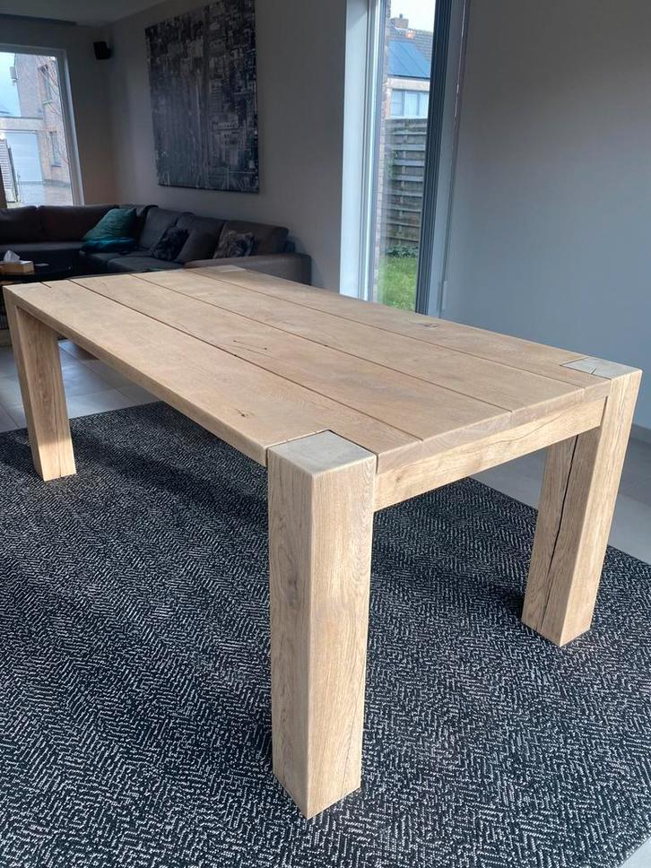Eettafel in Teak demonteerbaar, Huis en Inrichting, Tafels | Eettafels, Gebruikt, 100 tot 150 cm, 200 cm of meer, Vijf personen of meer