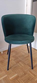 Lot de 4 chaises velours vert - pied acier noir, Huis en Inrichting, Stoelen, Ophalen, Gebruikt, Overige kleuren, Metaal