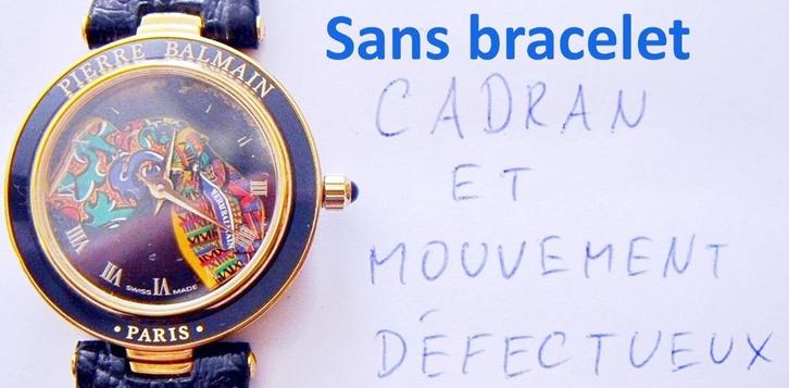 Montre Balmain "Foulard" plaqué or, sans bracelet, à réparer, Collections, Collections Autre, Utilisé, Enlèvement ou Envoi