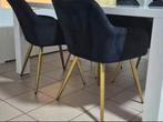Zwart 4x Velvet stoelen, Huis en Inrichting, Stoelen, Ophalen, Zo goed als nieuw, Zwart