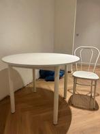 Tafel + stoelen, Huis en Inrichting, Tafels | Eettafels, Ophalen, Rond, 50 tot 100 cm, Zo goed als nieuw