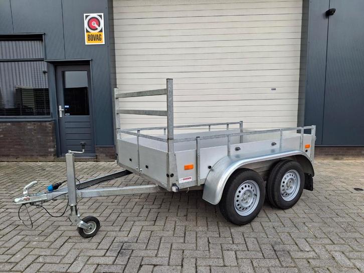 Ongeremde dubbelas aanhangwagen met aluminium borden, Auto diversen, Aanhangers en Bagagewagens, Zo goed als nieuw, Ophalen