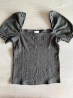 Kaki T-shirt met pofmouwen H&M maat XS, H&M, Ophalen of Verzenden, Zo goed als nieuw, Korte mouw