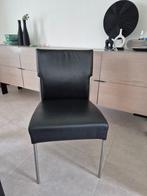 Eetkamerstoel, Huis en Inrichting, Stoelen, Ophalen, Zwart, Leer, Zo goed als nieuw