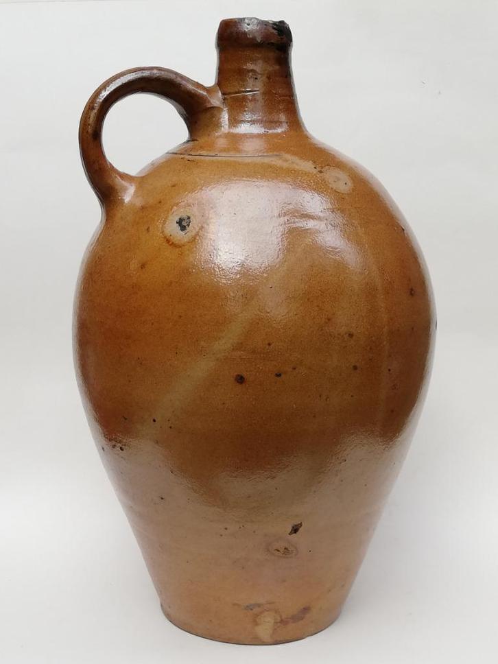 Mooie kruik in steengoed - Belgisch of Duits - 19de/20ste E, Antiek en Kunst, Curiosa en Brocante, Ophalen