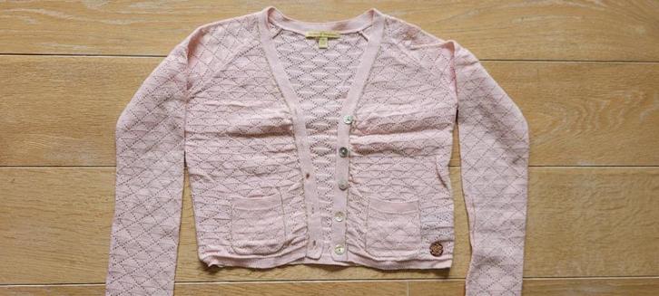 Lichtroze cardigan - Brian & Nephew - maat 8 jaar (128), Kinderen en Baby's, Kinderkleding | Maat 128, Gebruikt, Meisje, Trui of Vest