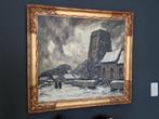 origineel schilderij " kerk van Oostkerke in de sneeuw", Ophalen