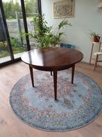 placage de noyer rond 120 cm - étendu 180 cm, Rond/ ovaal als deze is uitgeschoven, 150 à 200 cm, Cinq personnes ou plus, Rond