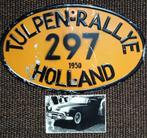 Plaque rallye originale en métal Tulpenrallye 1950 + photo, Enlèvement ou Envoi, Utilisé, Voitures