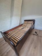 Bed elektrisch eenpersoons 90 x 200, Ophalen, 90 cm, Eenpersoons, Bruin