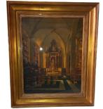 Raoul Pharasyn kerkinterieur. (1908-1991)., Antiek en Kunst, Kunst | Schilderijen | Klassiek, Ophalen