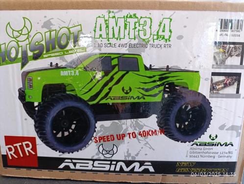ABSIMA elektrische monstertruck AMT3.4 4WD RTr 1:10, Hobby en Vrije tijd, Modelbouw | Radiografisch | Auto's, Zo goed als nieuw