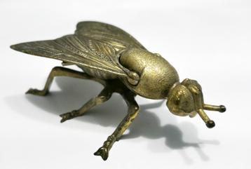 cendrier Mouche métal doré Italy + 1 gratuit (voir texte)