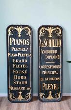 2 Glasreclames van pianohuis Schillio, Ophalen, Gebruikt