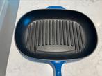 Le Creuset grillpan 32/22 cm in top staat, Gietijzer, Ophalen of Verzenden, Zo goed als nieuw, Keramische plaat