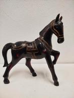 zeer mooi decoratief houten beeld van een paard – zwart/goud, Enlèvement ou Envoi, Utilisé, Cheval, Statue ou Figurine