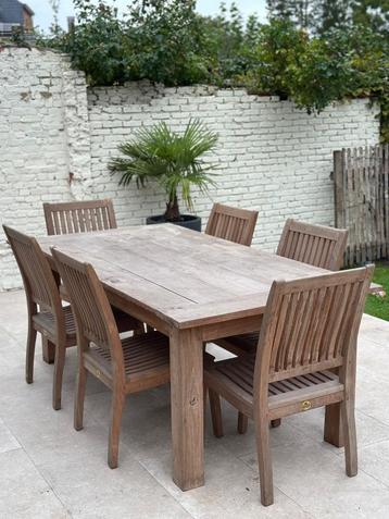 grote tuintafel + 8 stoelen - teak - merk Barowtyrie beschikbaar voor biedingen