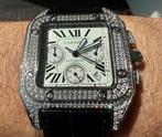 Cartier Santos 100 Automatic, Handtassen en Accessoires, Horloges | Heren, Overige merken, Leer, Staal, Polshorloge