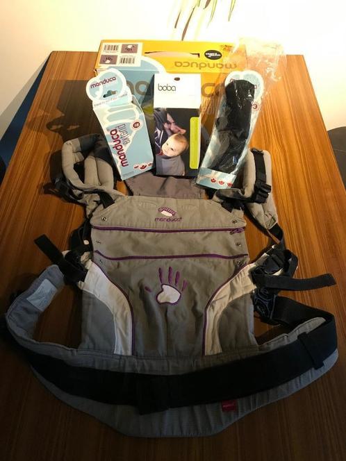 Manduca ergonomische draagzak met accessoires, Kinderen en Baby's, Babydragers en Draagdoeken, Zo goed als nieuw, Draagzak, Buik of Rug