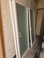 Stevige douchedeur met witte aluminium frame, Ophalen, Gebruikt, Minder dan 80 cm, Overige typen
