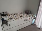 Ikea bed met lade en extra schuif, Ophalen, 90 cm, Eenpersoons, Wit