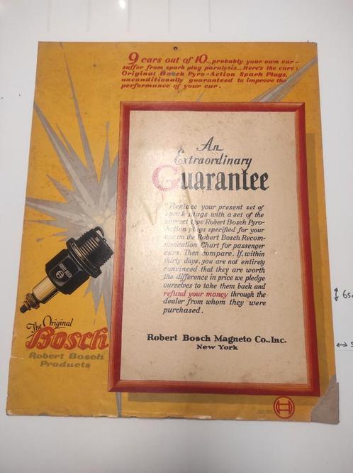 BOSCH SPARK PLUG SIGN - USA 1928, Verzamelen, Merken en Reclamevoorwerpen, Gebruikt, Reclamebord, Ophalen of Verzenden