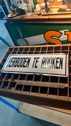 Oud gebold emaille bord “verboden te rooken”, Verzamelen, Ophalen of Verzenden, Zo goed als nieuw